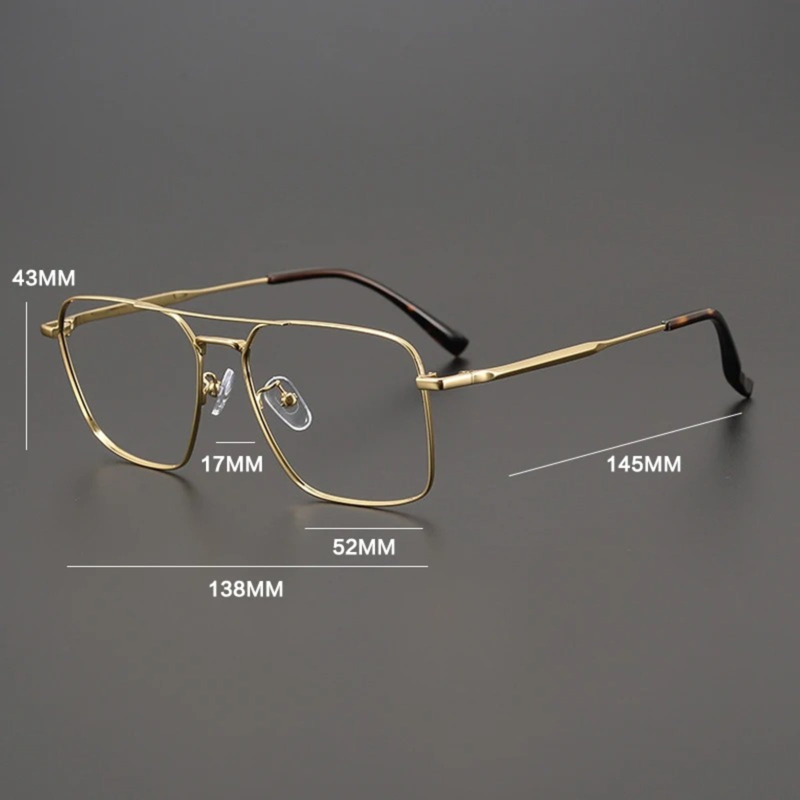 Alloy Geometric Pilot Prescription Eyeglasses | Lightweight Metal Rx Glasses – CINILY UK front view