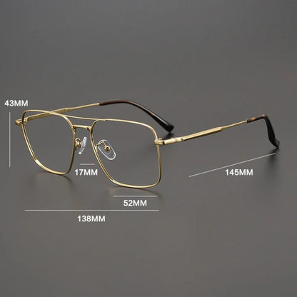 Alloy Geometric Pilot Prescription Eyeglasses | Lightweight Metal Rx Glasses – CINILY UK front view
