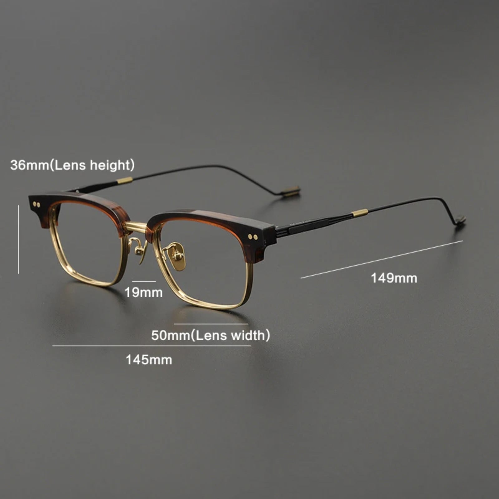 Korean Titanium Acetate Browline Square Prescription Eyeglasses | Optical Frame for Rx Lenses – CINILY UK temple detail
