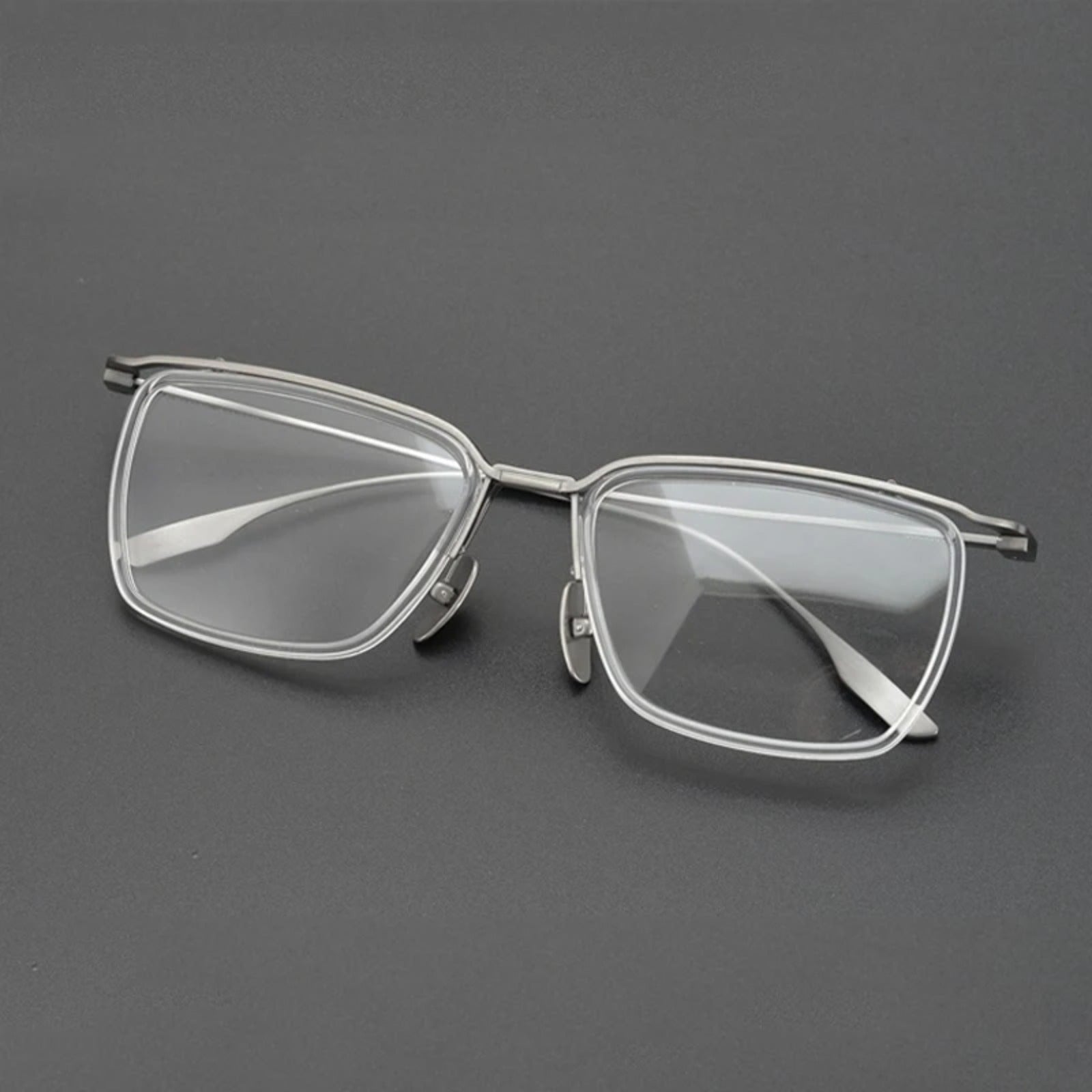 Titanium Square Prescription Eyeglasses | Ultra-Light Optical Frame for Rx Lenses – CINILY UK temple detail