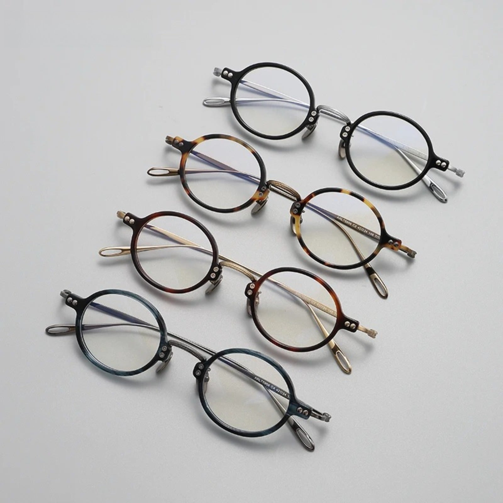 Petite Titanium Acetate Round Prescription Eyeglasses | Ultra-Light Optical Frame for Rx Lenses – CINILY UK additional product view