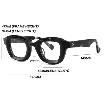 Acetate Geometric Prescription Eyeglasses | Bold Retro Rx Glasses Online – CINILY UK temple detail