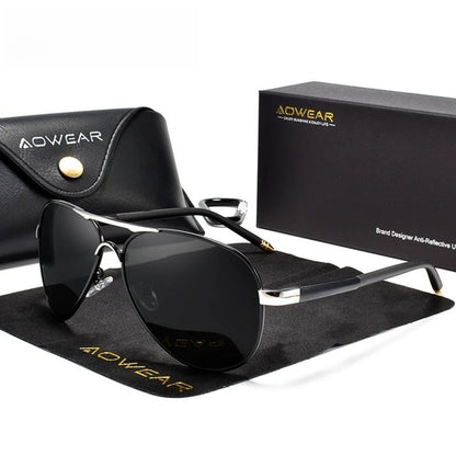 Pilot Polarized Mirror UV400 Sunglasses | HD Driving Aviator Shades – CINILY UK temple detail