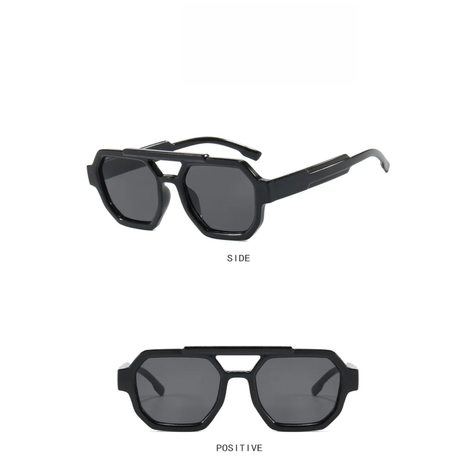Tortoise Double-Bridge Polygon UV400 Sunglasses | Bold Retro Shades – CINILY UK additional product view