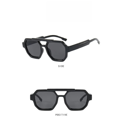 Tortoise Double-Bridge Polygon UV400 Sunglasses | Bold Retro Shades – CINILY UK additional product view