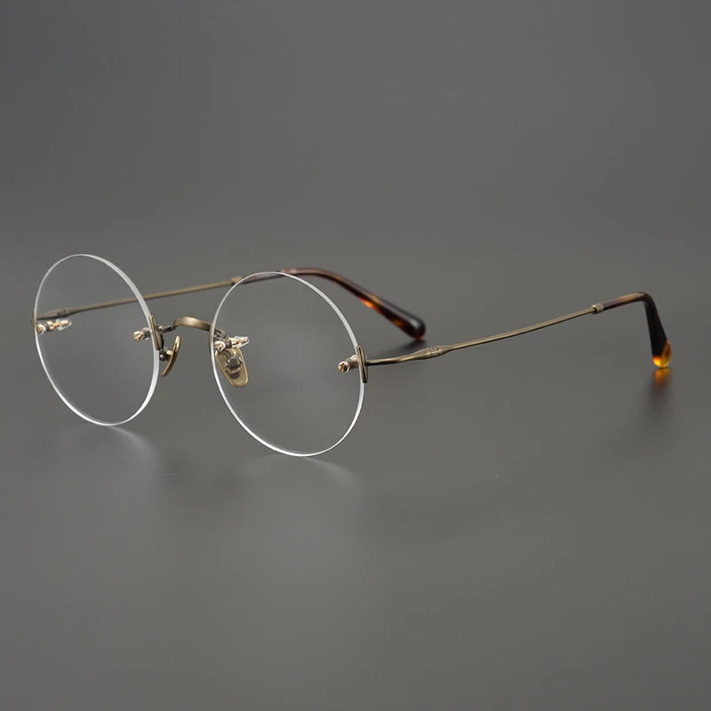 Titanium Rimless Round Eyeglasses