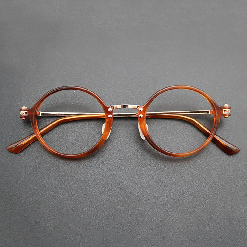 Titanium Acetate Round Prescription Eyeglasses | Retro Optical Frame for Rx Lenses – CINILY UK - Red