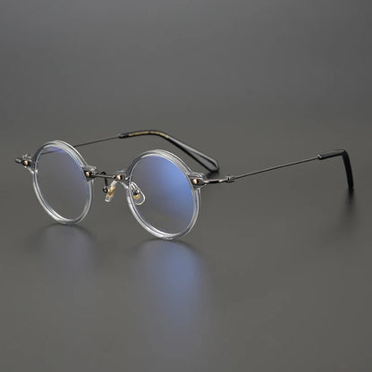 Titanium Acetate Crystal Round Prescription Eyeglasses | Lightweight Optical Frame for Rx Lenses – CINILY UK