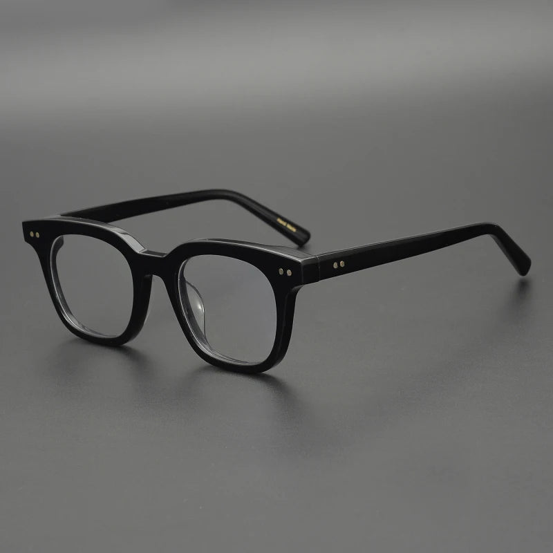 Acetate Emerald Square Prescription Eyeglasses | Retro Optical Frame for Rx Lenses – CINILY UK - Black