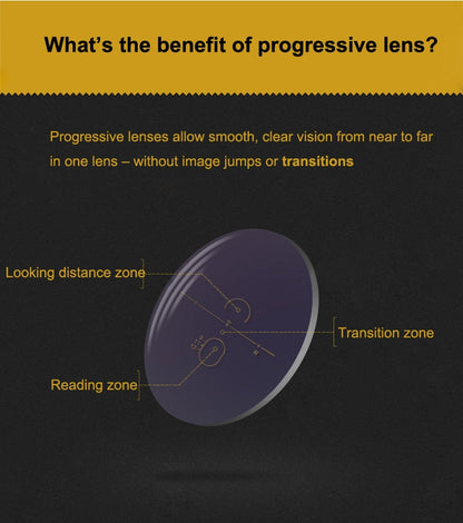 Anti Blue Light Progressive Lenses for Reading & Myopia | Cinily front view