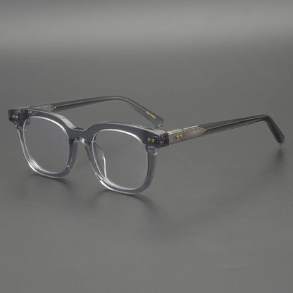 Acetate Emerald Square Prescription Eyeglasses | Retro Optical Frame for Rx Lenses – CINILY UK temple detail