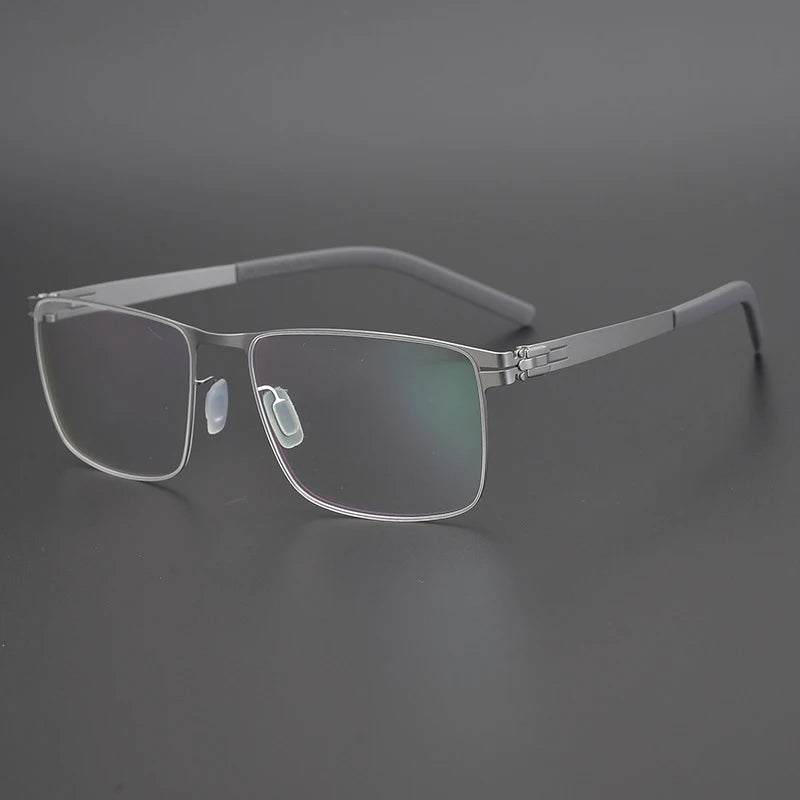 Titanium Screwless Square Prescription Eyeglasses | Lightweight Designer Rx Glasses – CINILY UK - GUNMETAL