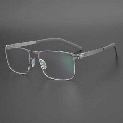 Titanium Screwless Square Prescription Eyeglasses | Lightweight Designer Rx Glasses – CINILY UK frame detail