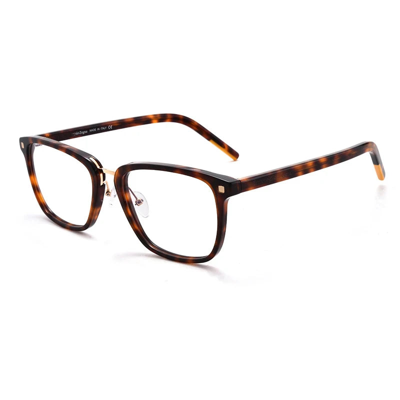 Crystal Acetate Square Prescription Eyeglasses | Transparent Optical Frame for Rx Lenses – CINILY UK - Amber