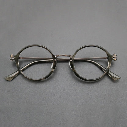 Titanium Acetate Round Prescription Eyeglasses | Retro Optical Frame for Rx Lenses – CINILY UK lens detail