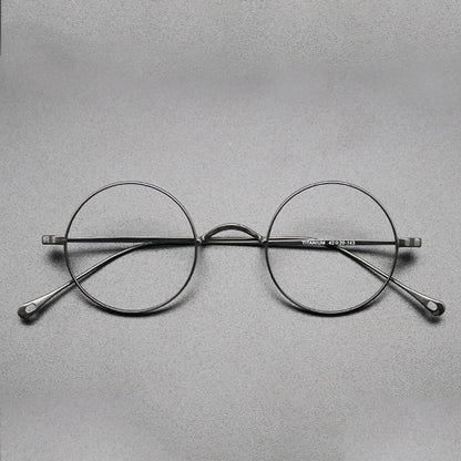 Petite Titanium Wire Round Prescription Eyeglasses | Ultra-Light Optical Frame for Rx Lenses – CINILY UK side view