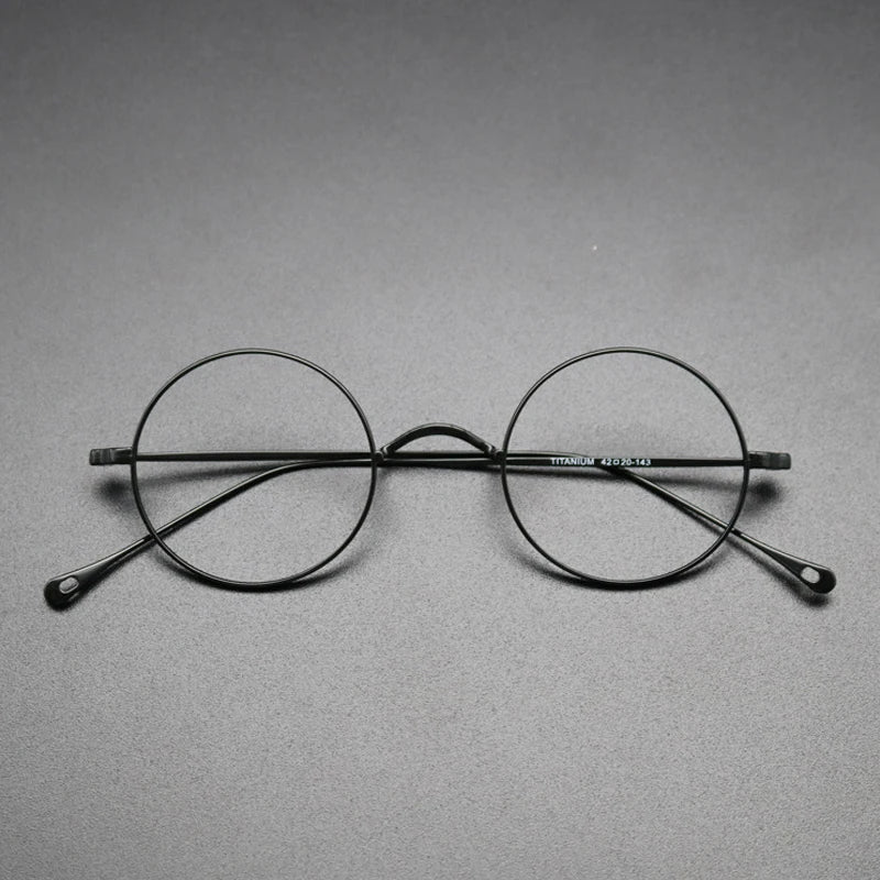 Petite Titanium Wire Round Prescription Eyeglasses | Ultra-Light Optical Frame for Rx Lenses – CINILY UK - Black