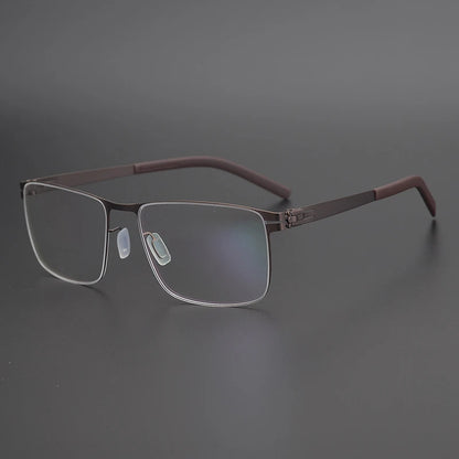 Titanium Screwless Square Prescription Eyeglasses | Lightweight Designer Rx Glasses – CINILY UK front view