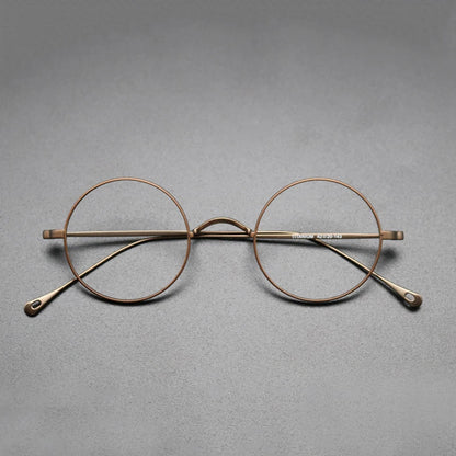 Petite Titanium Wire Round Prescription Eyeglasses | Ultra-Light Optical Frame for Rx Lenses – CINILY UK front view