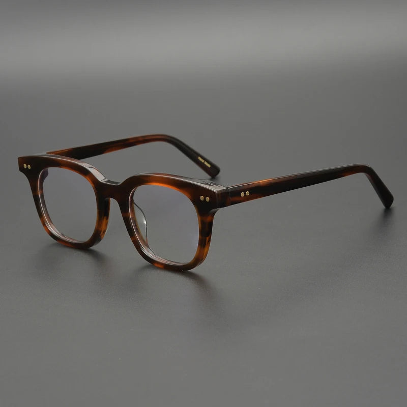Acetate Emerald Square Prescription Eyeglasses | Retro Optical Frame for Rx Lenses – CINILY UK - Amber