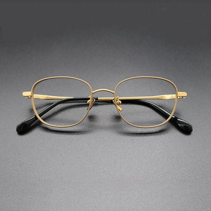 Titanium Blue Square Prescription Eyeglasses | Lightweight Retro Rx Glasses – CINILY UK