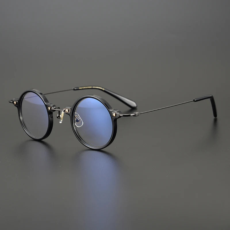 Titanium Acetate Crystal Round Eyeglasses