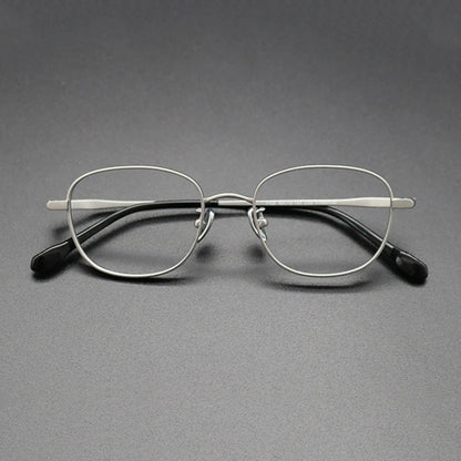 Titanium Blue Square Prescription Eyeglasses | Lightweight Retro Rx Glasses – CINILY UK additional product view