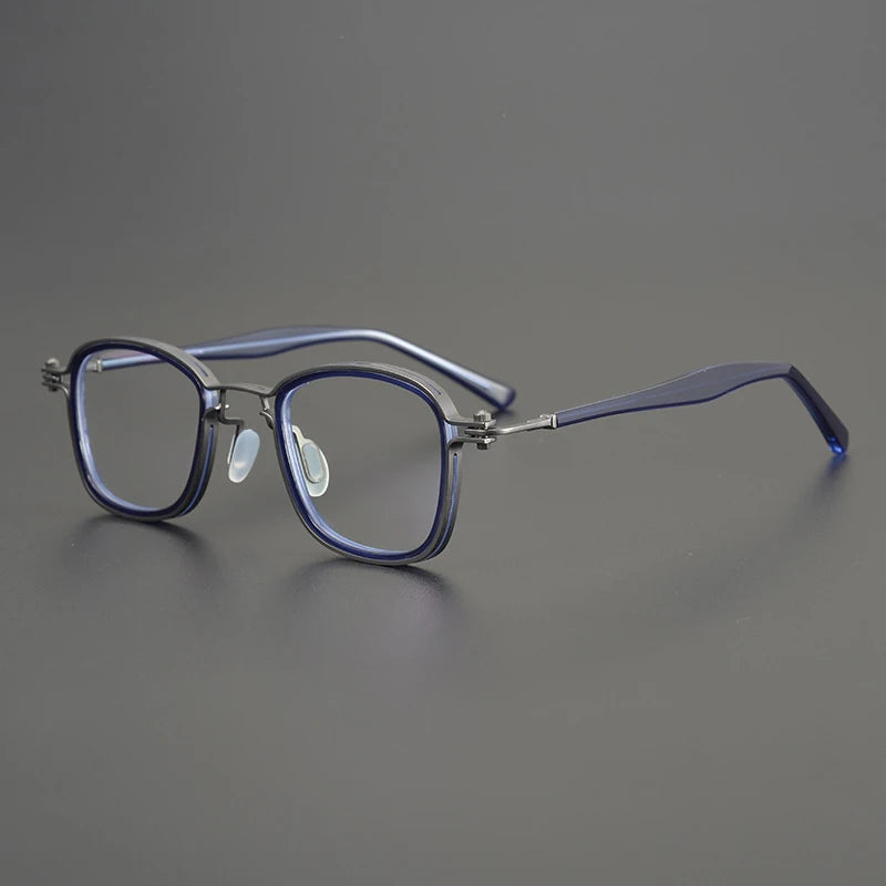 Alloy Blue Square Prescription Eyeglasses | Lightweight Optical Frame for Rx Lenses – CINILY UK - Blue