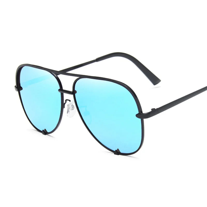 Alloy Aviator Gradient Mirror Sunglasses