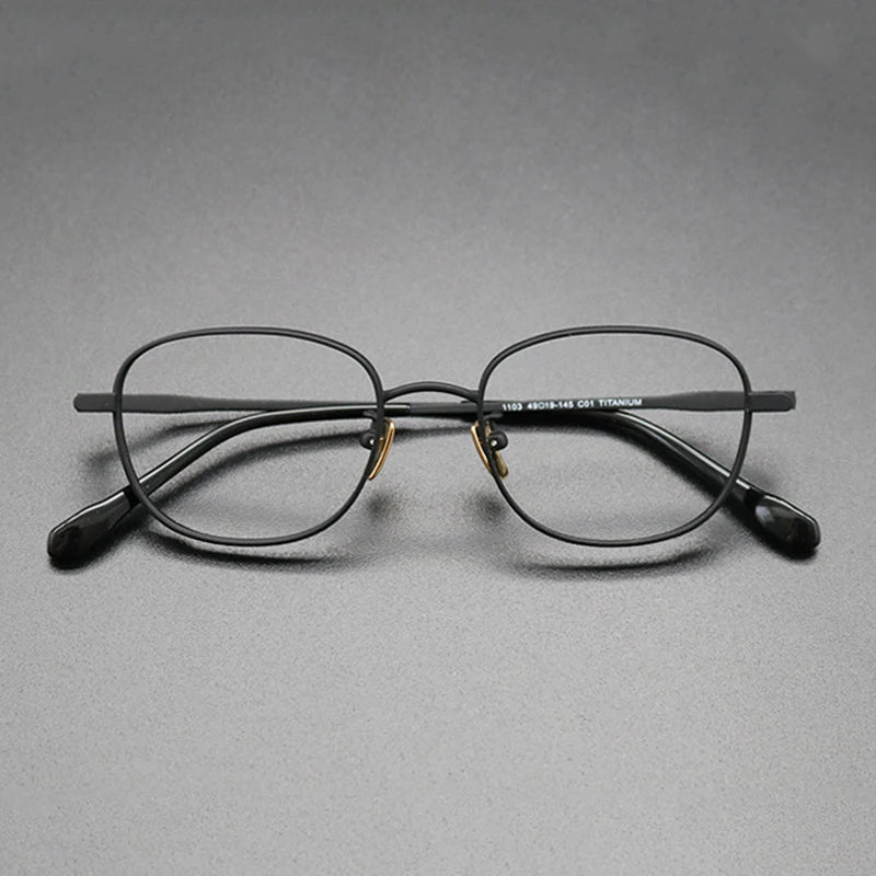 Titanium Blue Square Prescription Eyeglasses | Lightweight Retro Rx Glasses – CINILY UK - GUNMETAL