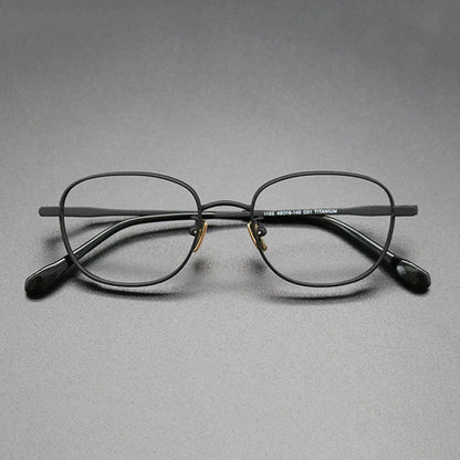Titanium Blue Square Prescription Eyeglasses | Lightweight Retro Rx Glasses – CINILY UK additional product view