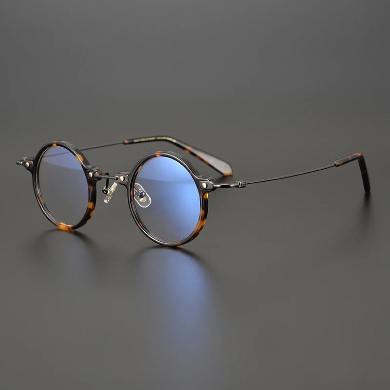 Titanium Acetate Crystal Round Prescription Eyeglasses | Lightweight Optical Frame for Rx Lenses – CINILY UK - Tortoise