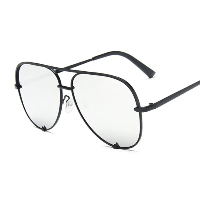 Alloy Aviator Gradient Mirror Sunglasses