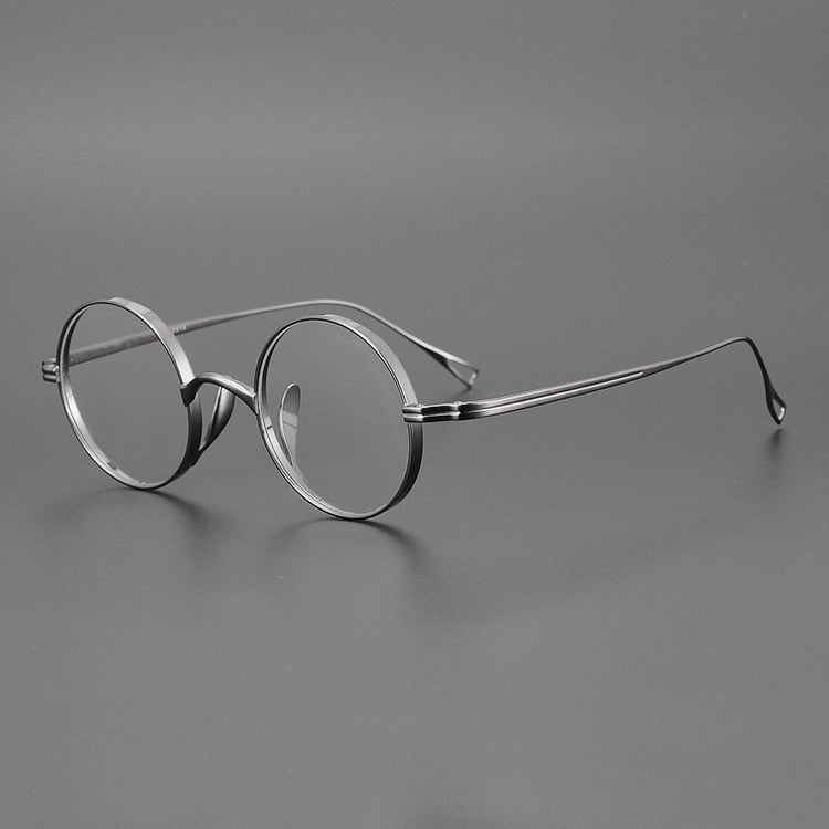 Japanese Handmade Pure Titanium Retro Round Prescription Glasses Frame in John Lennon Style