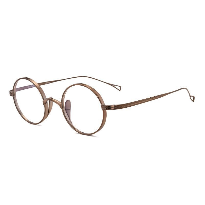 Japanese Handmade Pure Titanium Retro Round Prescription Glasses Frame in John Lennon Style