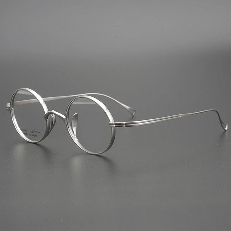 Japanese Handmade Pure Titanium Retro Round Prescription Glasses Frame in John Lennon Style
