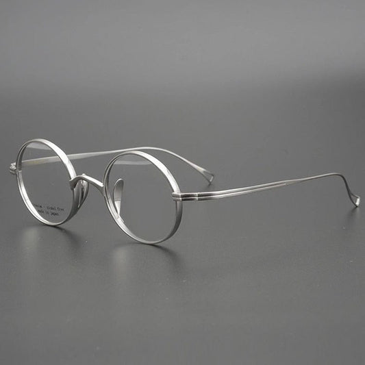Japanese Handmade Pure Titanium Retro Round Prescription Glasses Frame