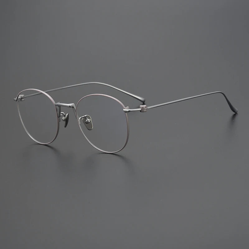 Titanium Wire Round Prescription Eyeglasses | Ultra-Light Optical Frame for Rx Lenses – CINILY UK - Taupe