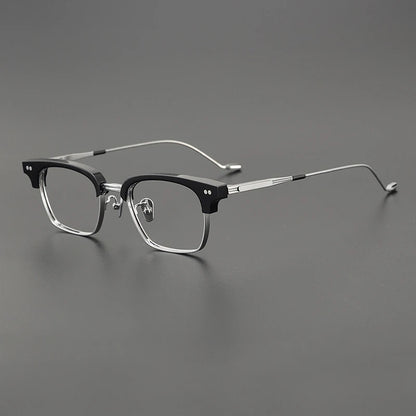 Korean Titanium Acetate Browline Square Prescription Eyeglasses | Optical Frame for Rx Lenses – CINILY UK frame detail