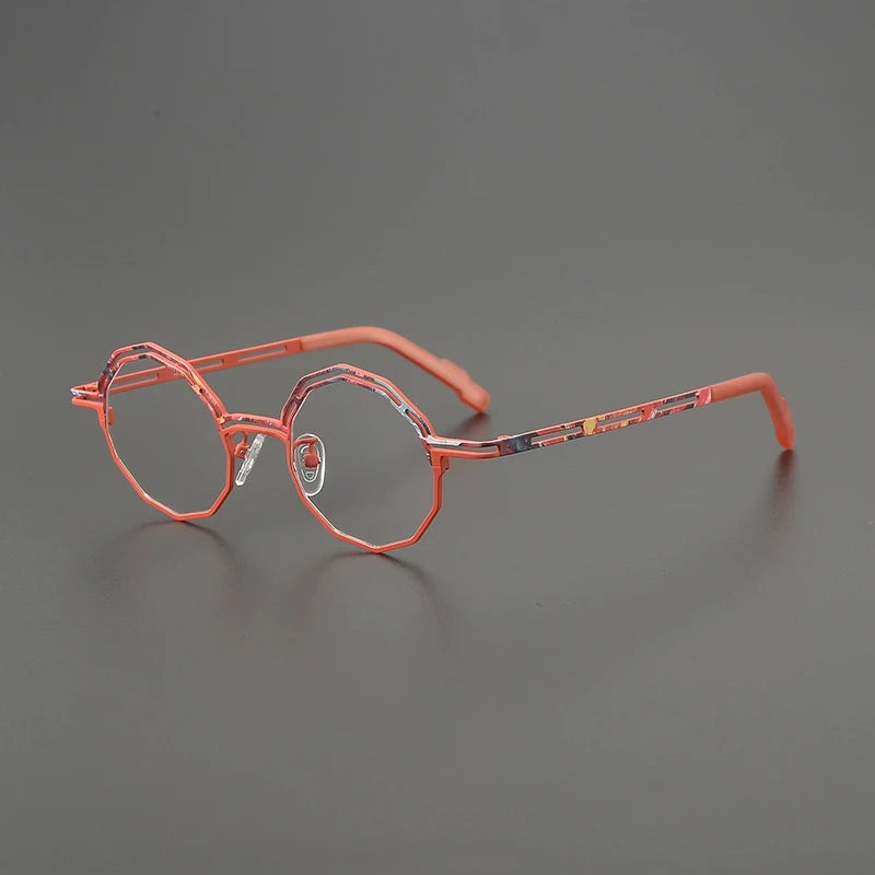 Titanium Round Prescription Eyeglasses | Lightweight Retro Rx Glasses Online – CINILY UK - Red