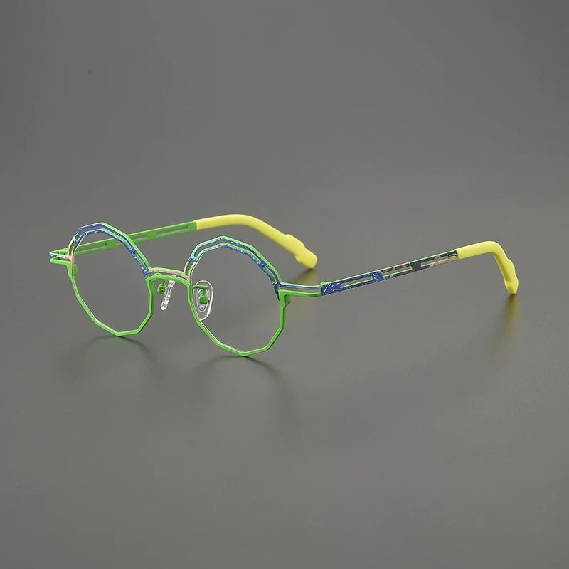 Titanium Round Prescription Eyeglasses | Lightweight Retro Rx Glasses Online – CINILY UK - Green