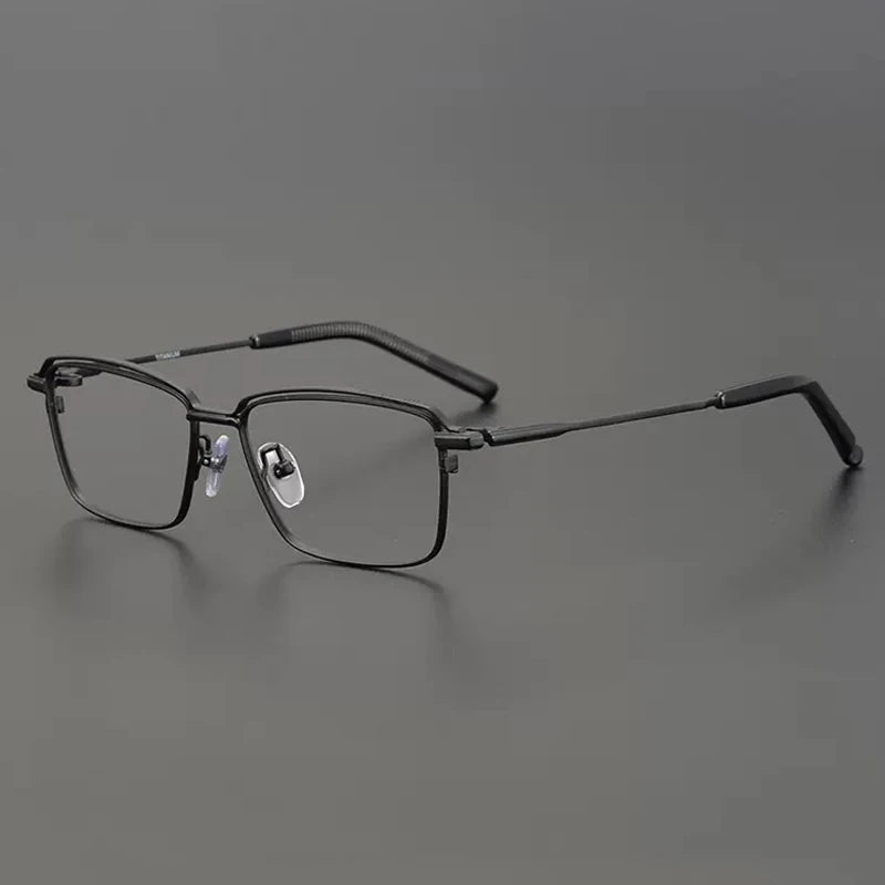 Titanium Minimal Square Prescription Eyeglasses | Ultra-Light Optical Frame for Rx Lenses – CINILY UK - Black