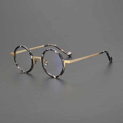Titanium Amber Round Prescription Eyeglasses | Ultra-Light Optical Frame for Rx Lenses – CINILY UK