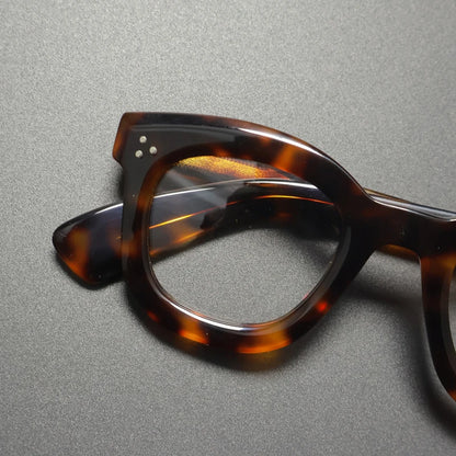Vintage Handmade Acetate Square Optical Glasses Frame front view