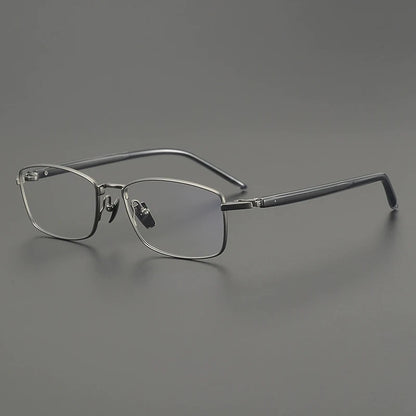 Titanium Rimless Square Prescription Eyeglasses | Lightweight Minimal Rx Glasses – CINILY UK front view