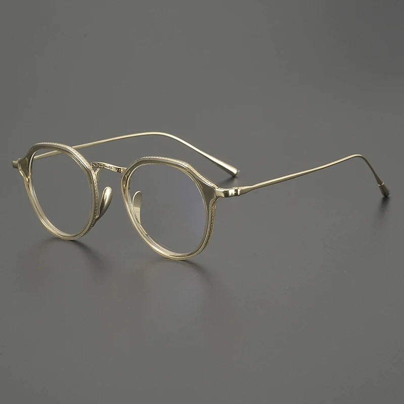 Titanium Windsor Panto Prescription Eyeglasses | Retro Optical Frame for Rx Lenses – CINILY UK - Gold