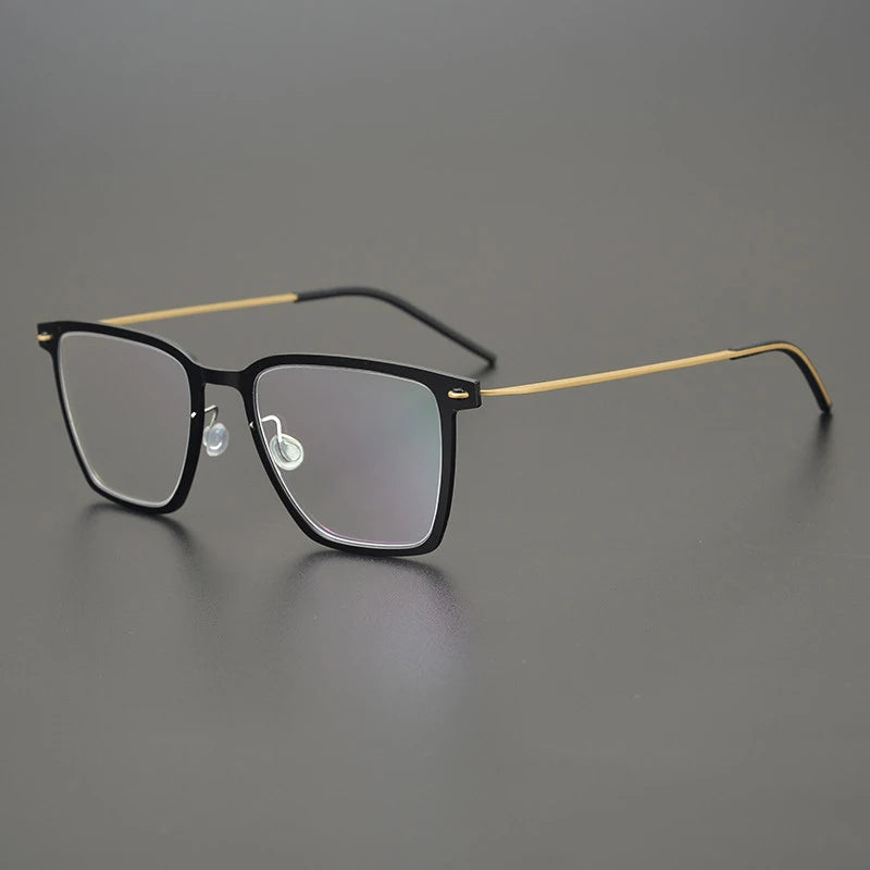 Transparent Titanium Square Prescription Eyeglasses | Ultra-Light Optical Frame for Rx Lenses – CINILY UK - Black
