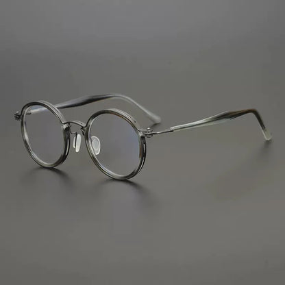 Ultra-Light Pure Titanium Vintage Round Optical Glasses Frame additional product view