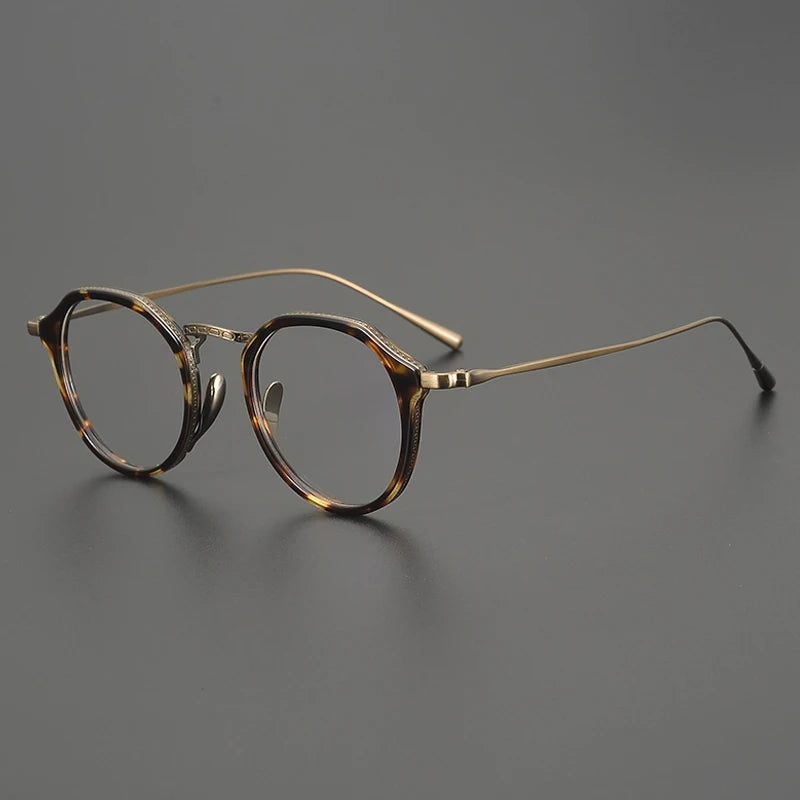 Titanium Windsor Panto Prescription Eyeglasses | Retro Optical Frame for Rx Lenses – CINILY UK - Tortoise