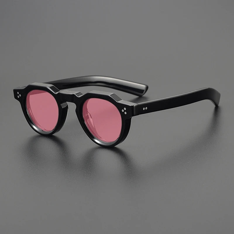 Vintage Polarised Acetate Sunglasses with UV400 Protection and a Small Fit - Black